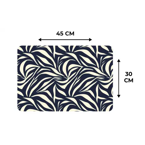 Bladvormen - Blauw - Patroon - Wit Placemat vinyl groot 368 -specs