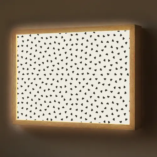 Valentijn - Liefde - Zwart - Wit Light Box met batterij (Wandlamp) middel 907 -z3d_website