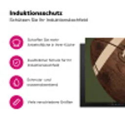 Football - Hout - Sport - Groen Inductie beschermer vinyl 3mm klein -zzzzzzz-lf-ups