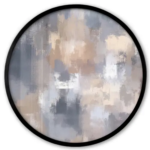 Penseelstreken - Schilderij - Beige Fotolijst rond zonder passe partout klein -3d