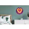 Tie dye - Hartvorm - Vlammen - Oranje Wandcirkel aluminium klein -slaapkamer