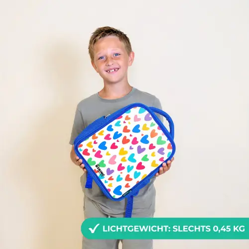Gekleurde hartjes Kinderrugzak - Blauw middel -sfeer1_NL