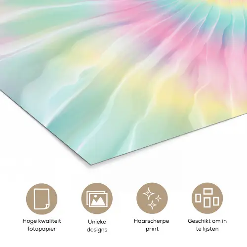 Pasteltinten - Tie dye - Roze poster papier klein -closeup_NL