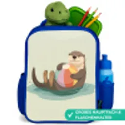 Otter - Strandbal - Kleurrijk Kinderrugzak - Blauw middel -inhoud_DE
