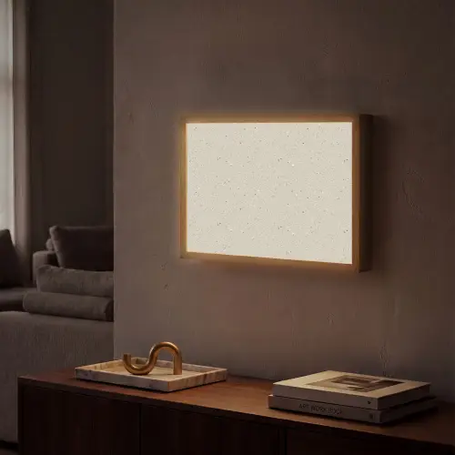 Lichtbeige - Terrazzo - Grijs Light Box met batterij (Wandlamp) middel 907 -sfeer1