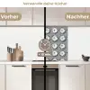 Borden - Bloemen - Blauw - Wit keuken achterwand 2 middel 865 -voor-na2_DE