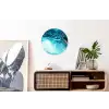Marmerlook - Blauw - Goud - Luxe - Glitter - Marmer Wandcirkel aluminium klein -kantoor