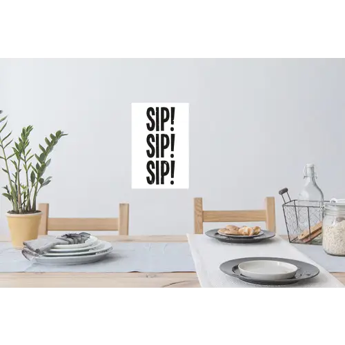 Vintage - Japandi - Decoratie - Black Muursticker klein -eettafel