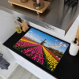 Tulpen - Holland - Molen - Kleurrijk Inductie beschemer met haakjes klein -sfeer1