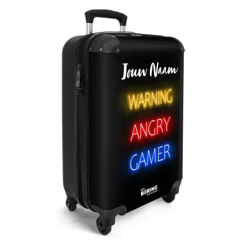 Warning Angry Gamer NBS - Handbagage koffer - Kinderen Unisex middel -productfoto_3d
