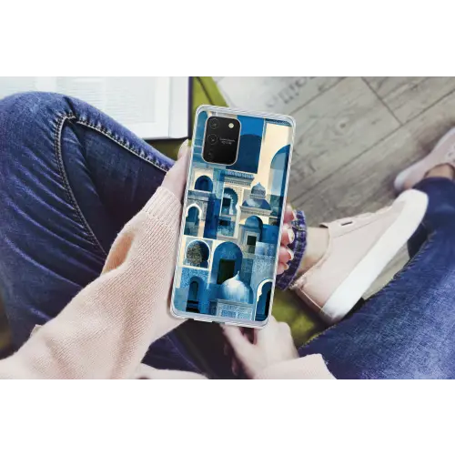 Abstract - Islamitisch - Blauw - Wit Telefoonhoesje Samsung Galaxy S10 Lite klein -handS10Lite