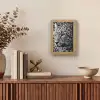 Luipaard - Zwart - Wit - Oog Light Box met kabel (Tafellamp) klein -sfeer2