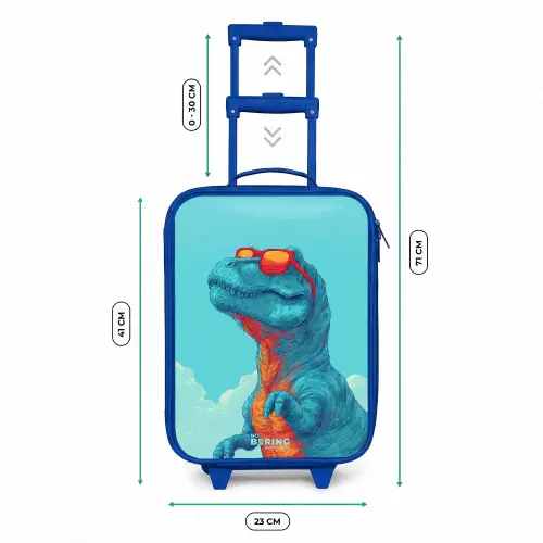 Dino met zonnebril Kinderkoffer - Blauw klein -productfoto_formaten