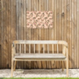 Bloesem - Koolmees - Roze Tuinposter op houten frame 2 cm dik klein 845 -sfeer4