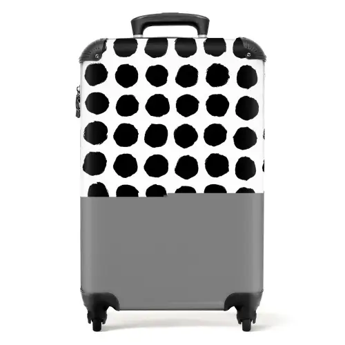 Ruwe stippen in rastervorm NBS - Handbagage koffer - Kinderen Unisex middel -productfoto_recht