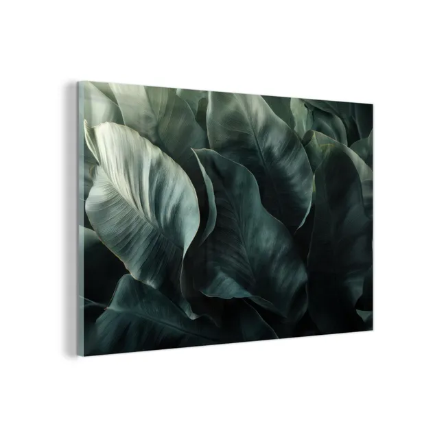 Glas schilderij - Groen - Bladeren - Glad - Nerven