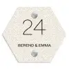 Beige panterprint - Klassiek Naambord Hexagon klein -3d