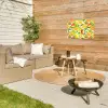 Kiwi - Sinasappel - Mango - Perzik Tuinposter op houten frame 2 cm dik klein 845 -sfeer2