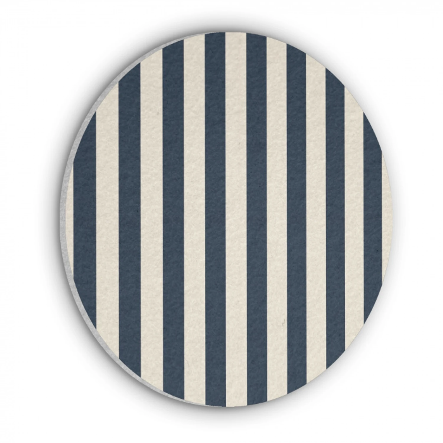 Verticale strepen - Blauw - Crème Akoestische PET Vilt - Rond klein 838 -3d