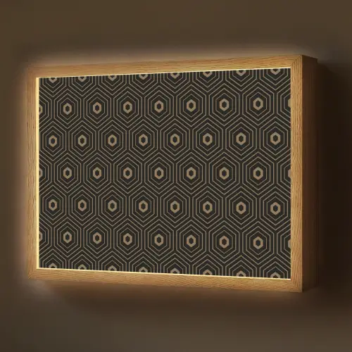 Goud - Illusie - Patroon Light Box met batterij (Wandlamp) middel 907 -z3d_website