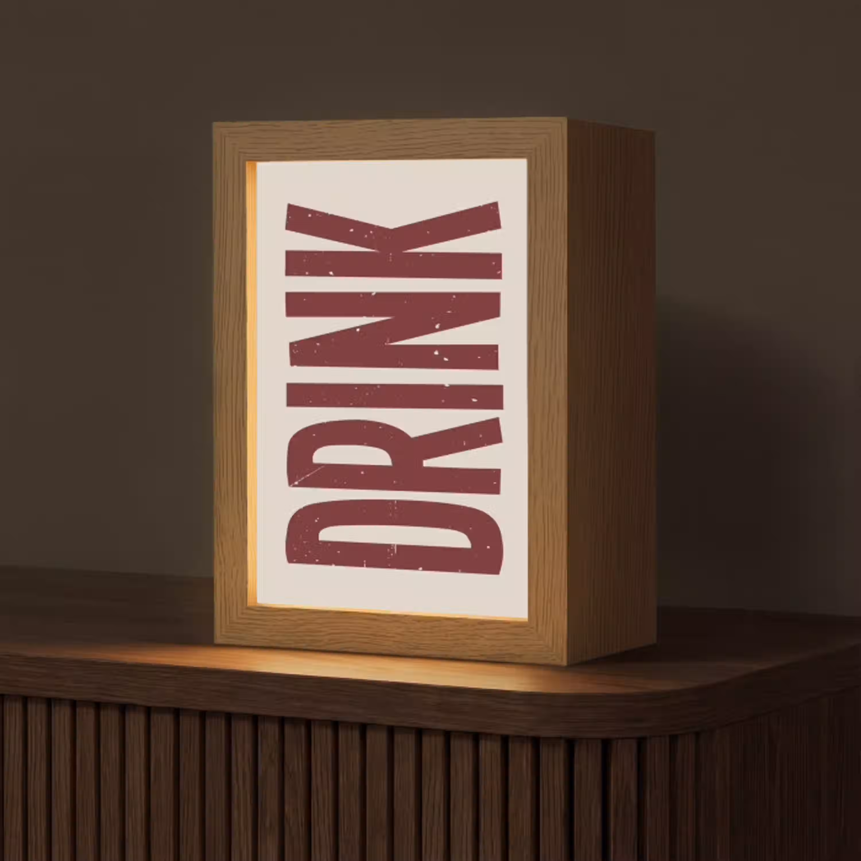 Rood - Vintage - Decoratie - Japandi Light Box met kabel (Tafellamp) klein -z3d_website