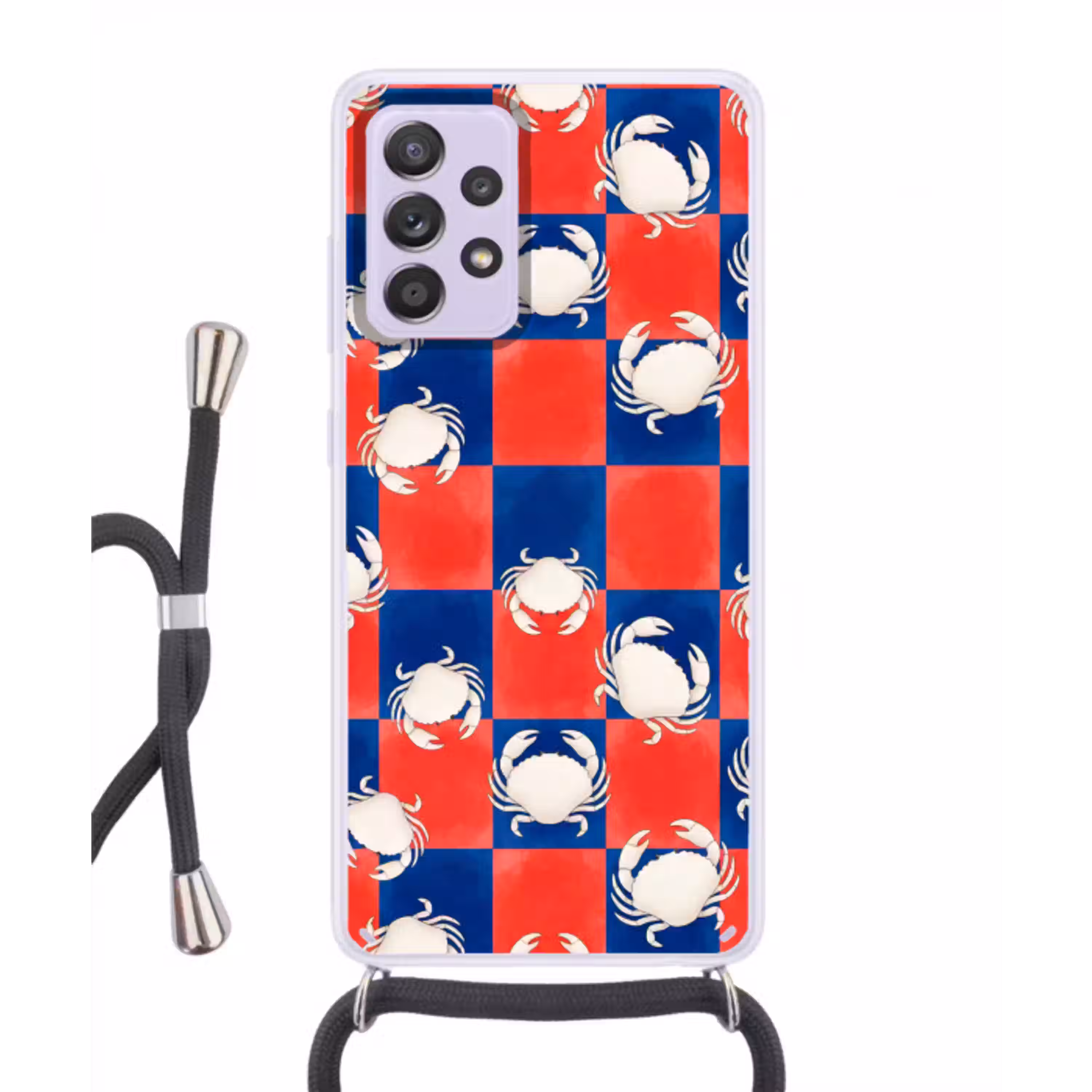 Patroon - Zeeleven - Rood - Blauw - Abstract Hoesje Samsung Galaxy A52 5G met koord klein -3d