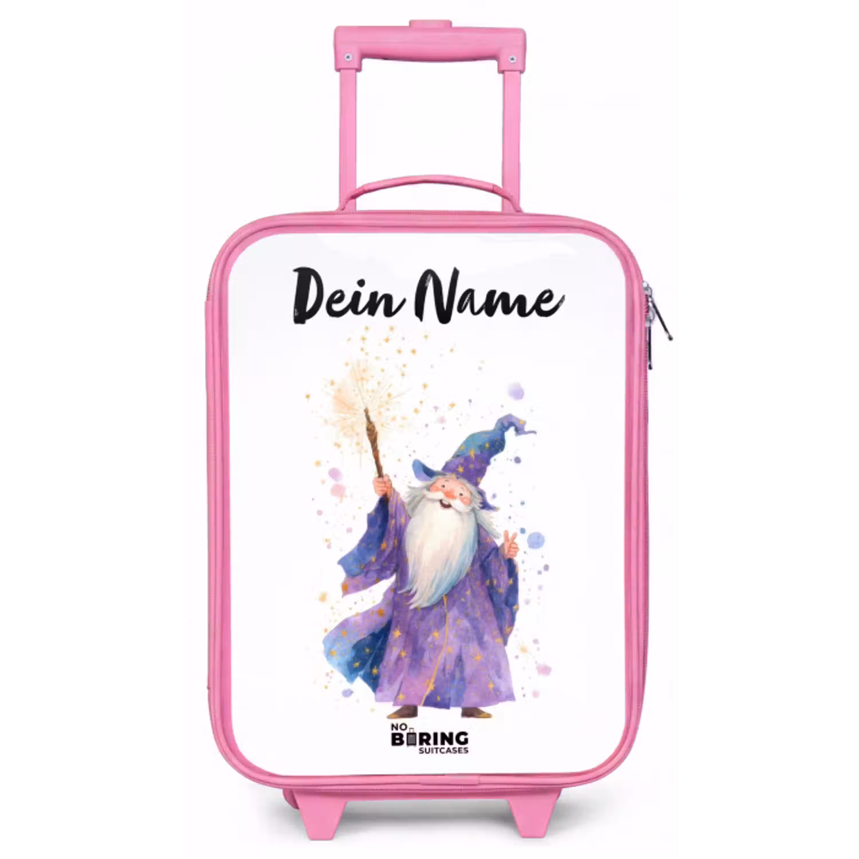Oude tovenaar met staf Kinderkoffer - Roze klein -zz3dotto