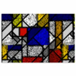 Mondriaan - Glas in lood - Oude Meesters - Kunstwerk - Abstract - Schilderij poster papier klein -3d