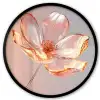 Glazen - Bloem - Roze Fotolijst rond zonder passe partout klein -3d