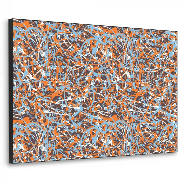 Blauw - Waterverf - Chaos Textielframe zwart klein 947 -3d
