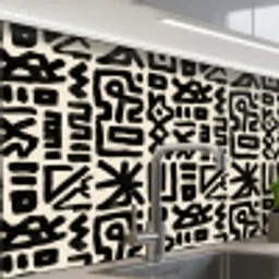Geometrisch - Figuren - Zwart keuken achterwand 2 middel 865 -zzzz3d_schuin