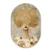 Goud - Portret - Vrouw Wandcirkel Ovaal Forex klein -3d