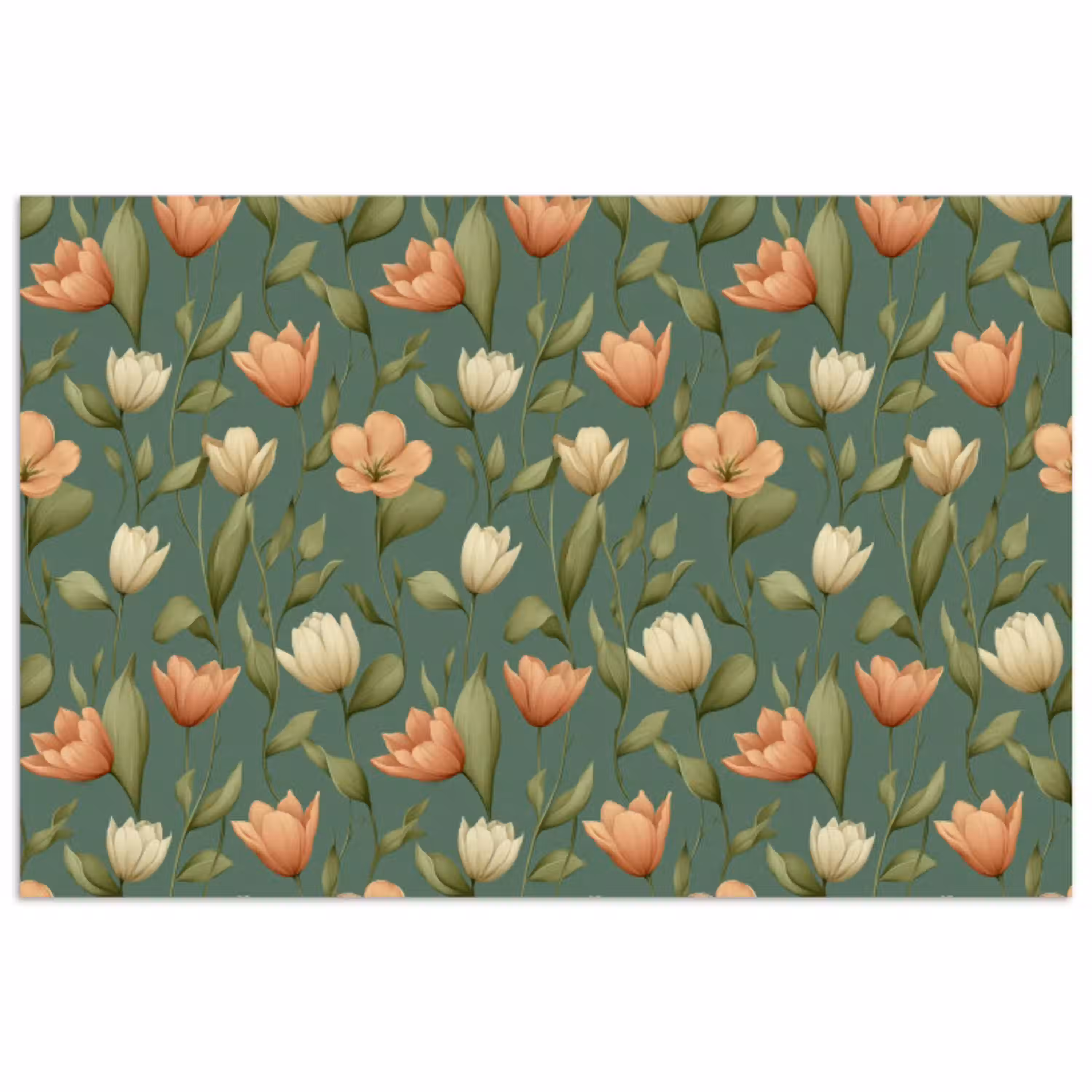 Tulpen - Botanisch - Groen poster papier klein 62 -3d