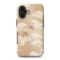 Vogels - Vliegen - Beige Toughcase MagSafe Apple iPhone 17 klein -3d