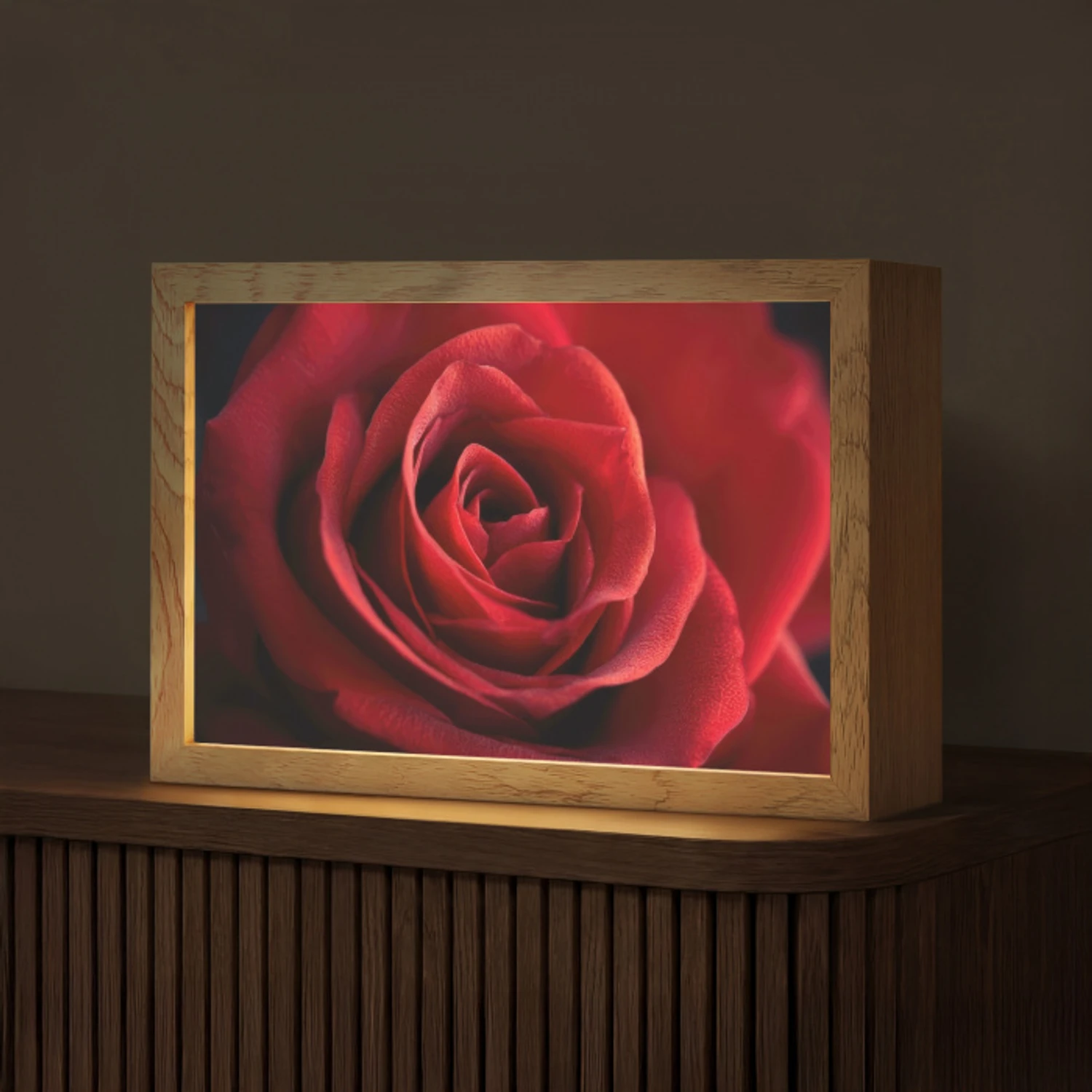 Rood - Roos - Romantisch Light Box met kabel (Tafellamp) klein -z3d_website