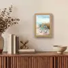 Strand - Zee - Fiets - Vintage - Bloemen Light Box met kabel (Tafellamp) klein -sfeer2