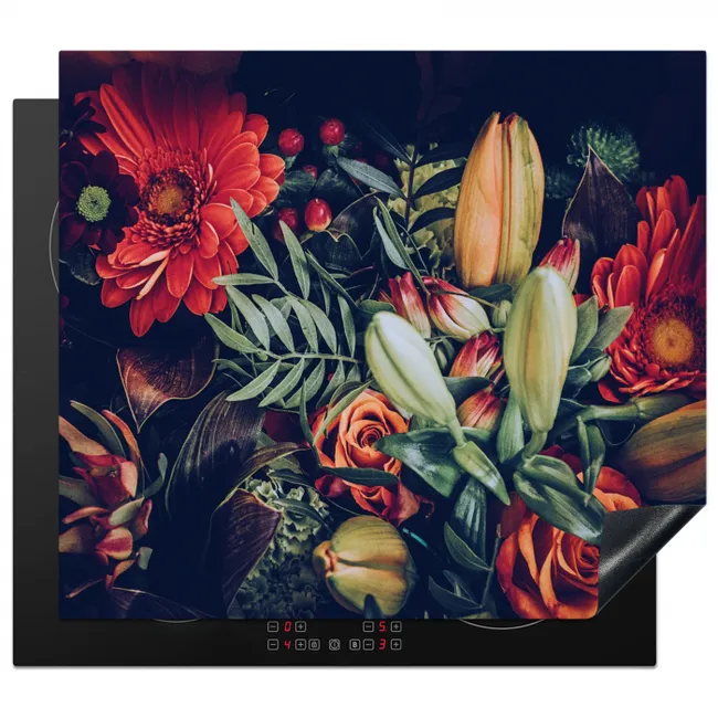 Inductie beschermer - Boeket - Stilleven - Bloemen - Planten - Rood