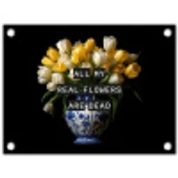 Quotes - Bloem - Tulp - Geel tuinposter los doek klein -3d