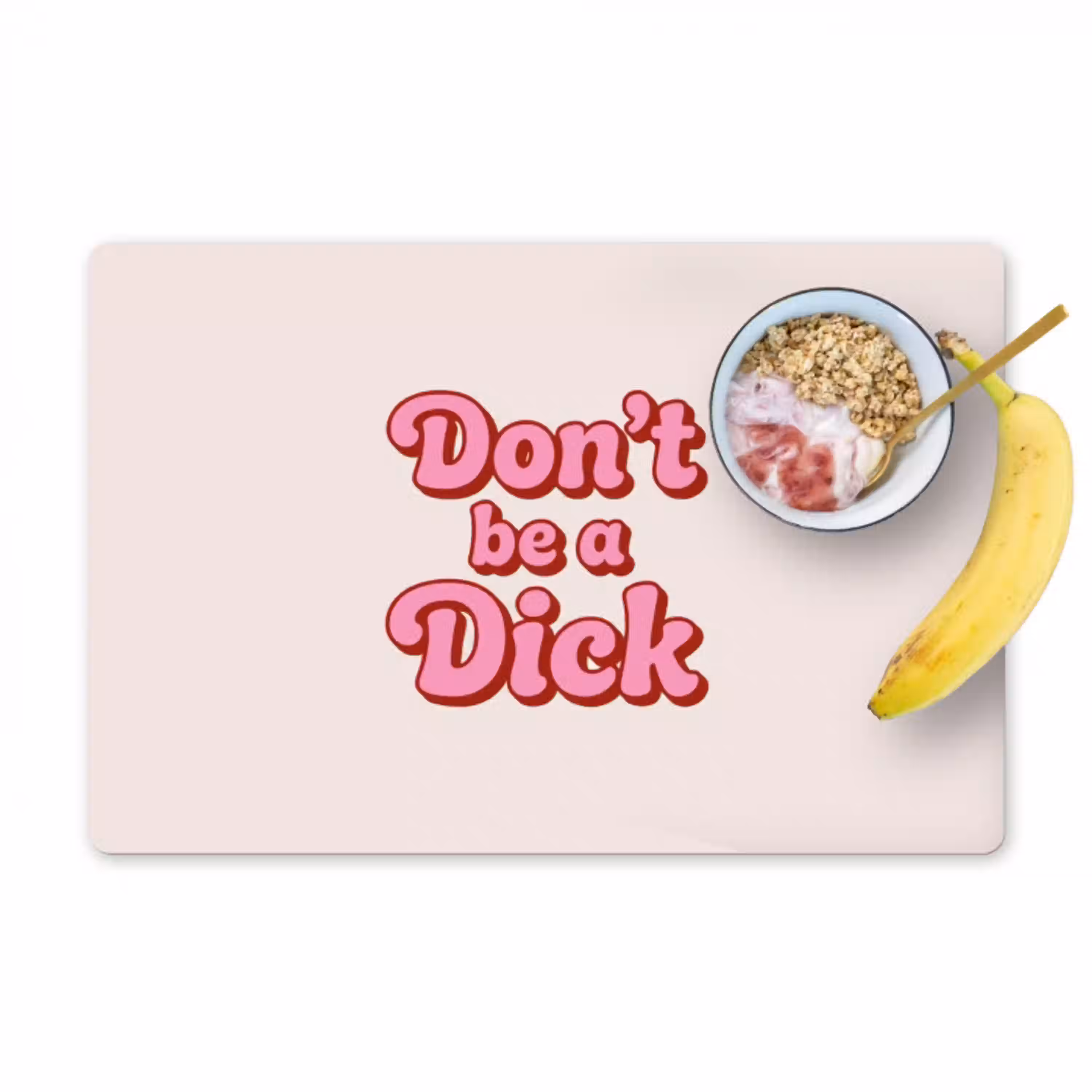 Tekst - Boodschap - Roze Placemat vinyl groot -zzzproduct_Kitchenyeah-website