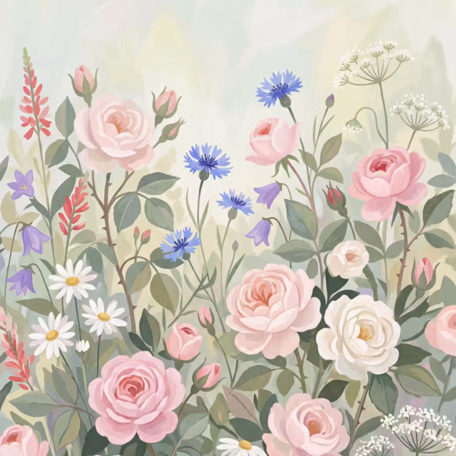Behang - Bloemen - Tuin - Natuur - Kleurrijk