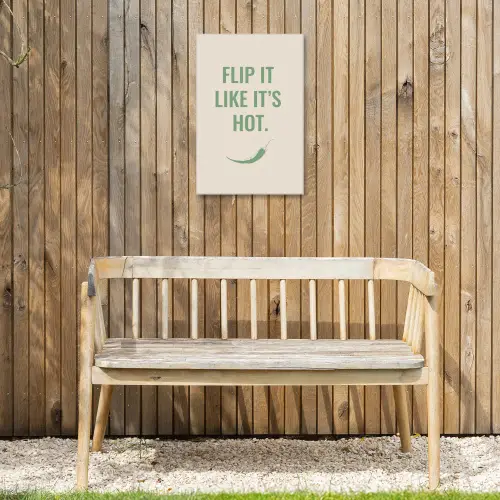 Groen - Quote - Zomer - Chilipeper Tuinposter op houten frame 2 cm dik klein -sfeer4