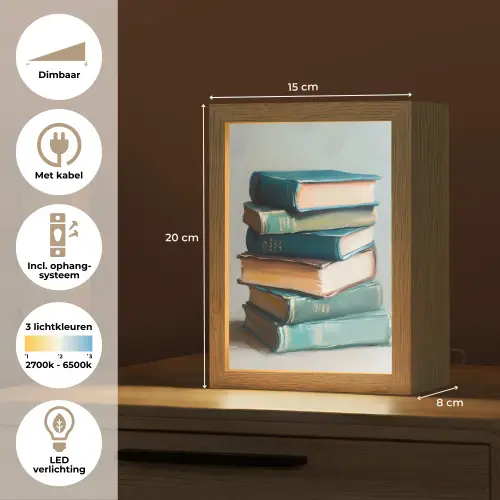 Stapel - Boeken - Groen - Daglicht Light Box met kabel (Tafellamp) klein -USP_NL