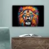 Leeuw - Graffiti - Dieren - Zwart canvas 2cm klein -sfeer4
