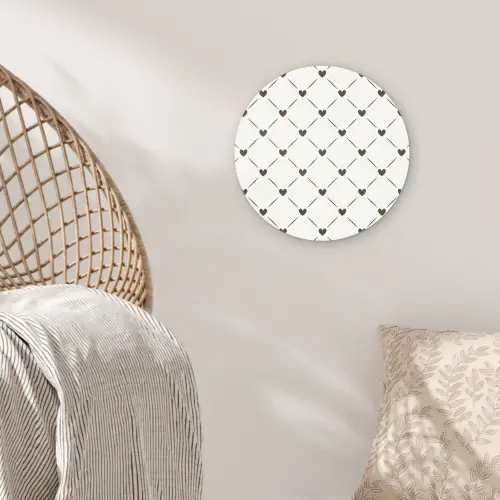 Patroon - Hartjes - Strepen - Ruiten Wandcirkel plexiglas klein 852 -sfeer5
