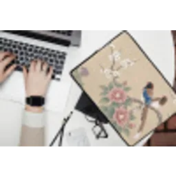 Bloemen - Vogels - Bloemen laptophoes neopreen klein -bureau