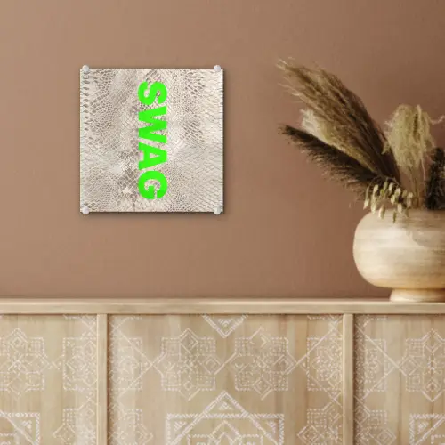 Slangenprint - SWAG - Neon - Groen plexiglas 5mm klein -sfeer5