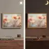 Bloemen - Pastel - Kunst - Klaprozen - Watercolor Light Box met batterij (Wandlamp) middel -sfeer3