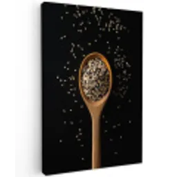 Sesam - Lepel - Zwart Tuinposter op houten frame 2 cm dik middel -3d