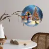 Kerstwonder - Winteravond - Kleurrijk Wandcirkel behangsticker klein -sfeer3