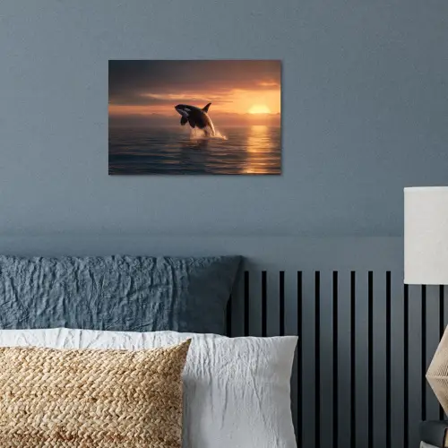 Orka - Zee - Zonsondergang poster papier klein -sfeer2